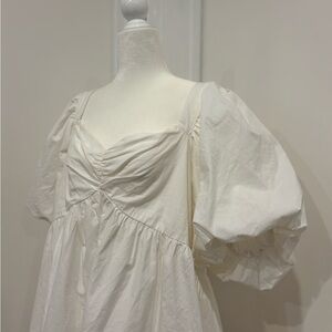 SHOWPO Elegant White Puff Sleeve Dress
